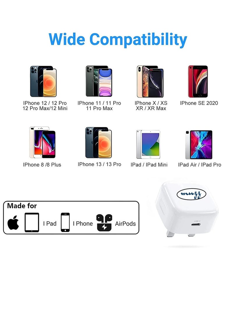 Generic - IPhone 20W USB-C Power Adapter With Cable for iPhone 12 / iPhone 12 Pro max /12mini (iPhone 20W USB-C Power Adapter) - Image 1