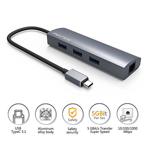 Wavlink USB 3.0 3 Ports Hub with Gigabit Ethernet Adapter, Unibody Aluminum Alloy Body Slim and Sandblasted Surface Supports for Windows Mac OS - Image 3