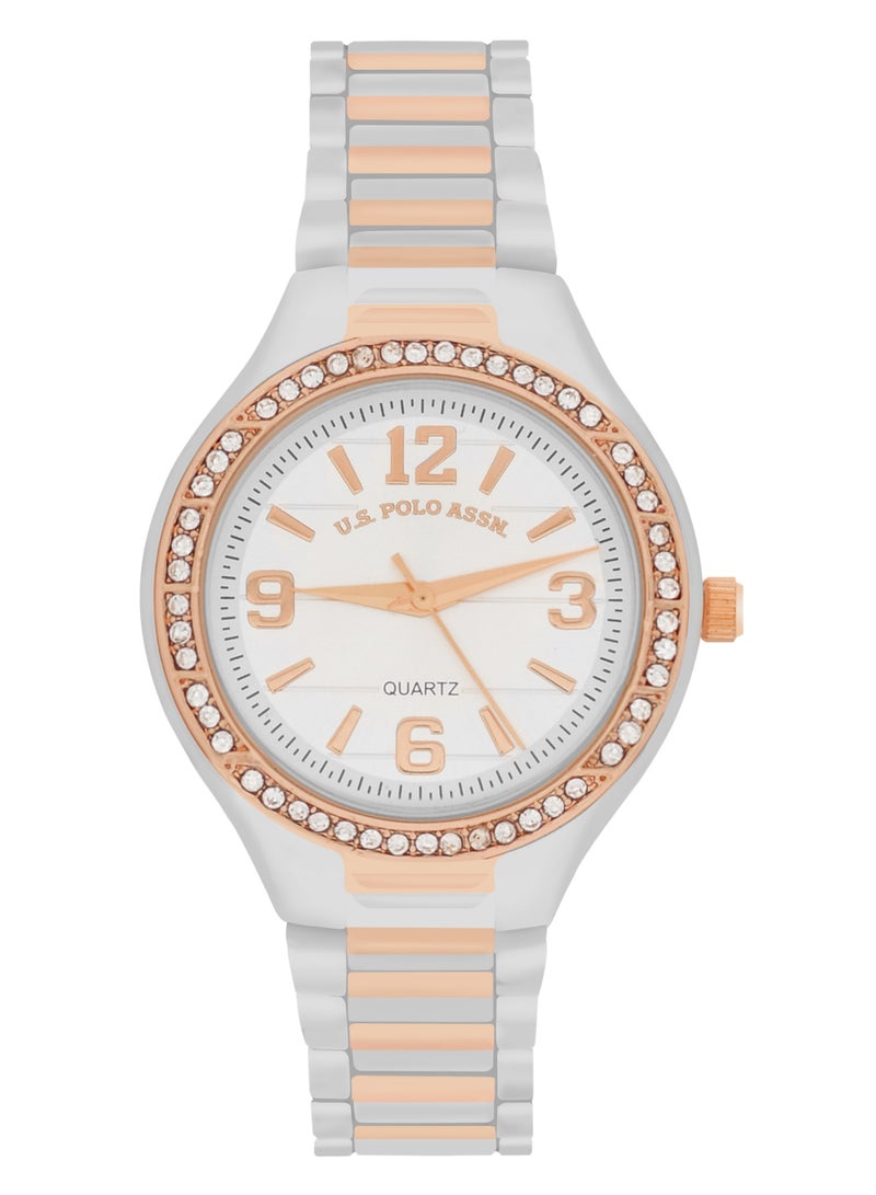 U.S. Polo Assn. Women's Quartz Analog dual tone plated watch and bracelet set  - Image 3