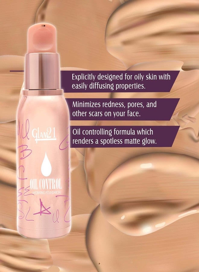 Glam 21 Glam21 Oil Control Hydrating Foundation to Matte Look- Highly Recommended for Oily Skin| Moisturized & Minimizes Redness, Pores & Cover-ups Skin Acne, Scars, Blemishes | 40gm, 06 - Image 3