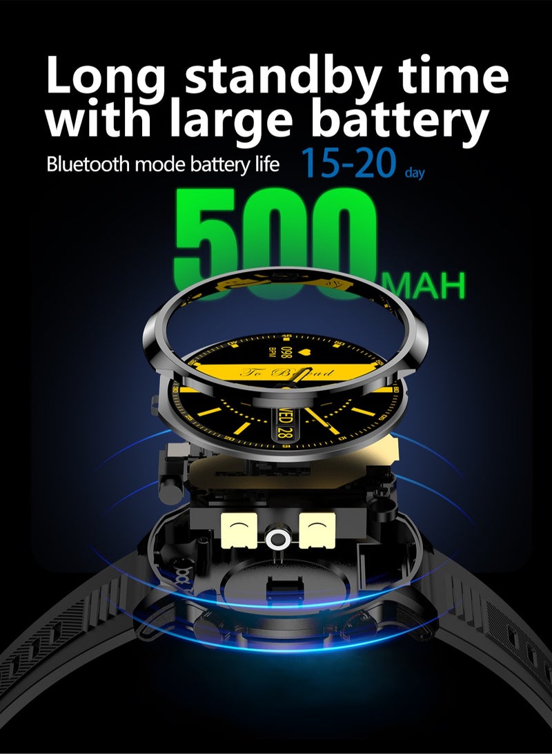 RollsTimi  Men's Smart Watch, 1.95-Inch Full Screen, Nano Waterproof, Support Bluetooth Calls, 8+1 Sports Modes, Health Monitoring, 500mAh Large Capacity Battery, Sports SmartWatch, EX100 Tape Black - Image 3