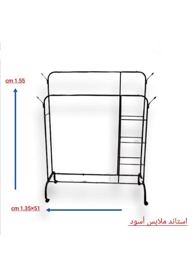 علاقة ملابس معدنى منظم وحامل ملابس أسود