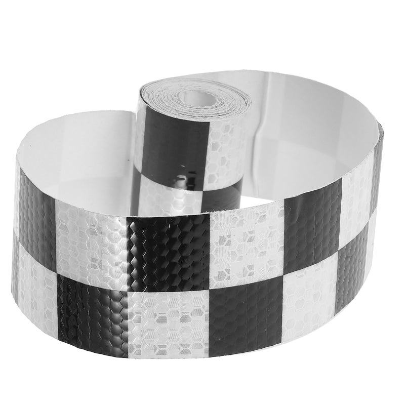 2pcs Reflective Sticker Checkered Tape Warning Tape Adhesive Sticker Car High Visibility Sticker - Image 5