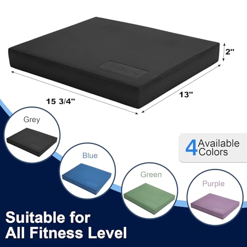 StrongTek Professional Foam Exercise Balance Pad - 15.8" x 13" x 2", High-Density TPE Foam Knee Pad, Non-Slip & Water-Resistant, for Balance Training, Physical Therapy, Yoga, and More (Black) - Image 2