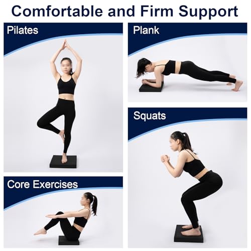 StrongTek Professional Foam Exercise Balance Pad - 15.8" x 13" x 2", High-Density TPE Foam Knee Pad, Non-Slip & Water-Resistant, for Balance Training, Physical Therapy, Yoga, and More (Black) - Image 5