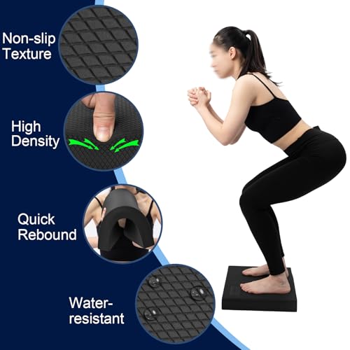StrongTek Professional Foam Exercise Balance Pad - 15.8" x 13" x 2", High-Density TPE Foam Knee Pad, Non-Slip & Water-Resistant, for Balance Training, Physical Therapy, Yoga, and More (Black) - Image 3
