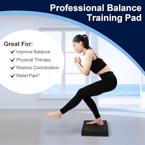 StrongTek Professional Foam Exercise Balance Pad - 15.8" x 13" x 2", High-Density TPE Foam Knee Pad, Non-Slip & Water-Resistant, for Balance Training, Physical Therapy, Yoga, and More (Black) - Image 4