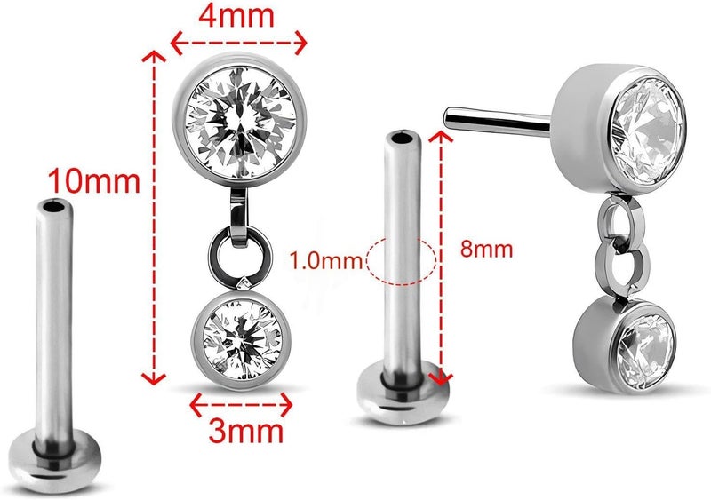 NewkeepsR 20g/18g/16g G23 Titanium Press Fit Threadless Push Pop in Labret Lip Monroe Tragus Earring Stud Piercing - Image 2