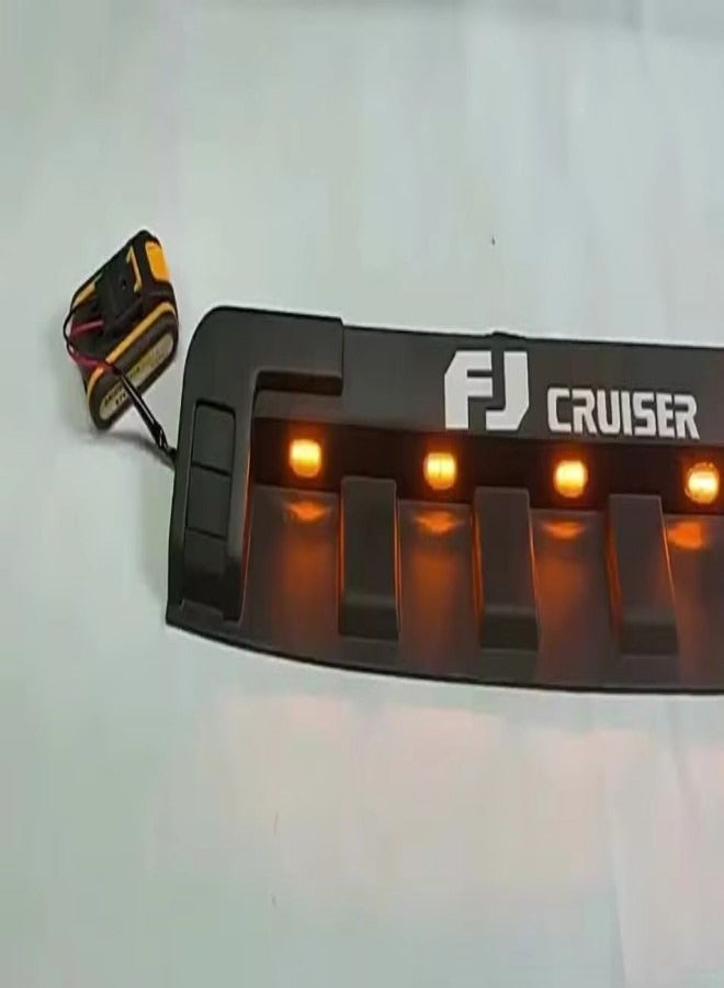 Generic Fj Cruiser Hood Scoop With Amber Lights. 5 Lights With Scoop for Fj Cruiser 2007-2023, - Image 3