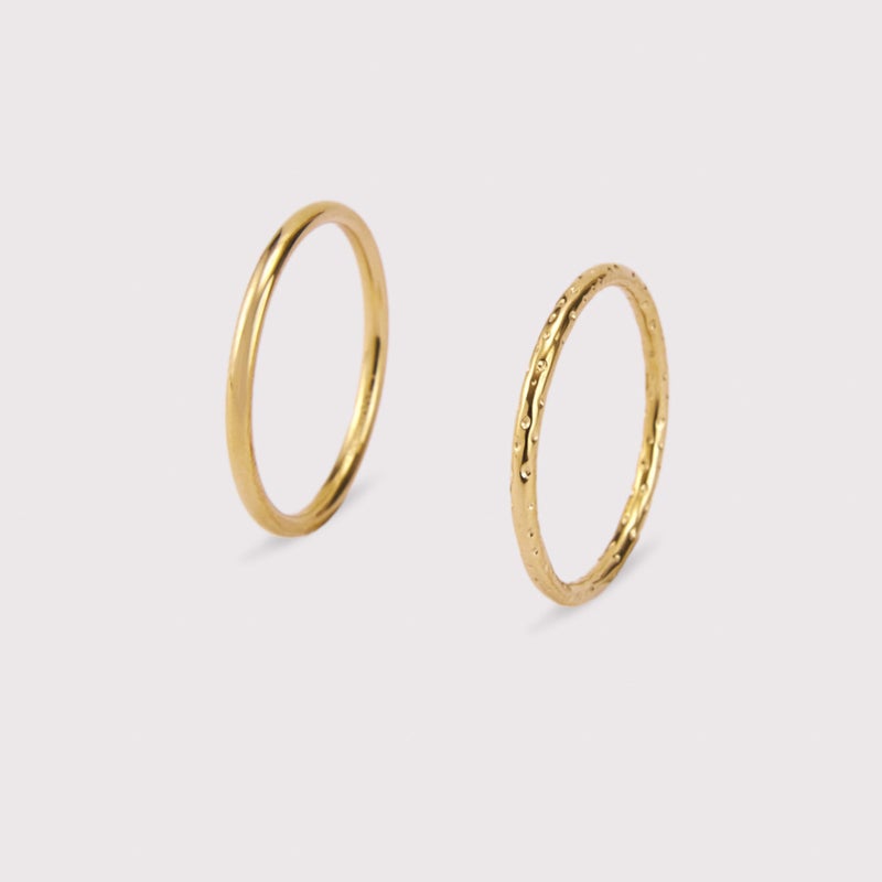 Hey Harper Gold Ring Set for Women Janis Ring - Simple and Unique Stacklable Non Tarnish Gold Rings - Gold Plated Dainty Jewelry Trendy Accessories for Women - Fashion Rings for Women (6 US) - Image 4