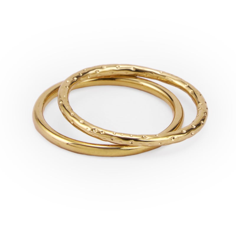 Hey Harper Gold Ring Set for Women Janis Ring - Simple and Unique Stacklable Non Tarnish Gold Rings - Gold Plated Dainty Jewelry Trendy Accessories for Women - Fashion Rings for Women (6 US) - Image 1