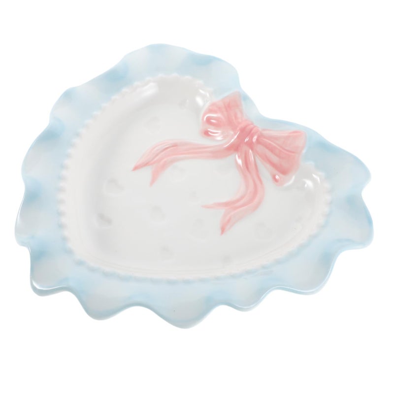 Heart Shaped Ceramic Appetizer Plates Valentine Day Dessert Serving Tray for Parties Home - Image 2