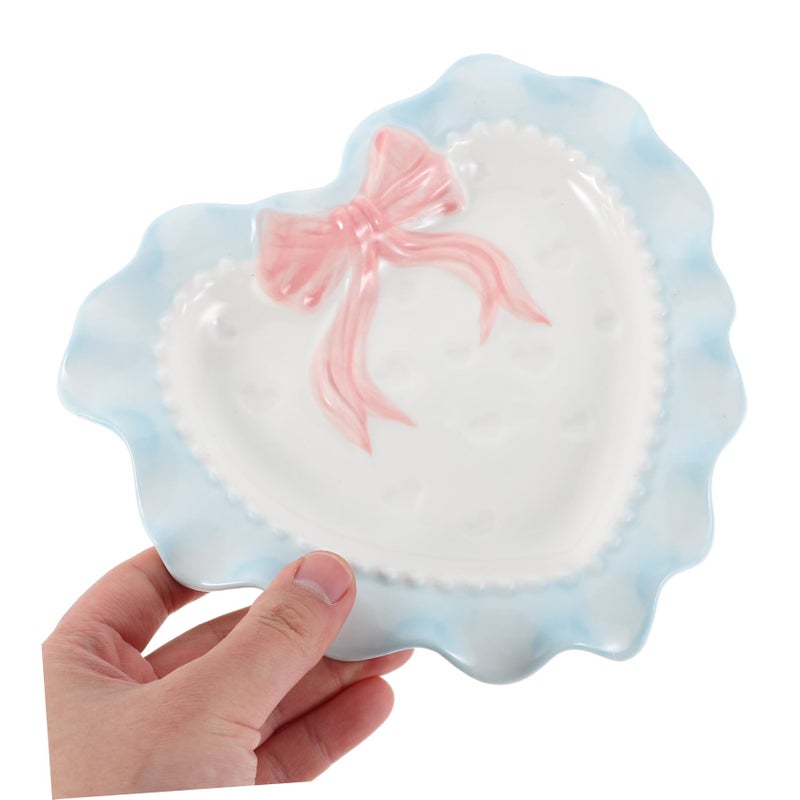 Heart Shaped Ceramic Appetizer Plates Valentine Day Dessert Serving Tray for Parties Home - Image 5