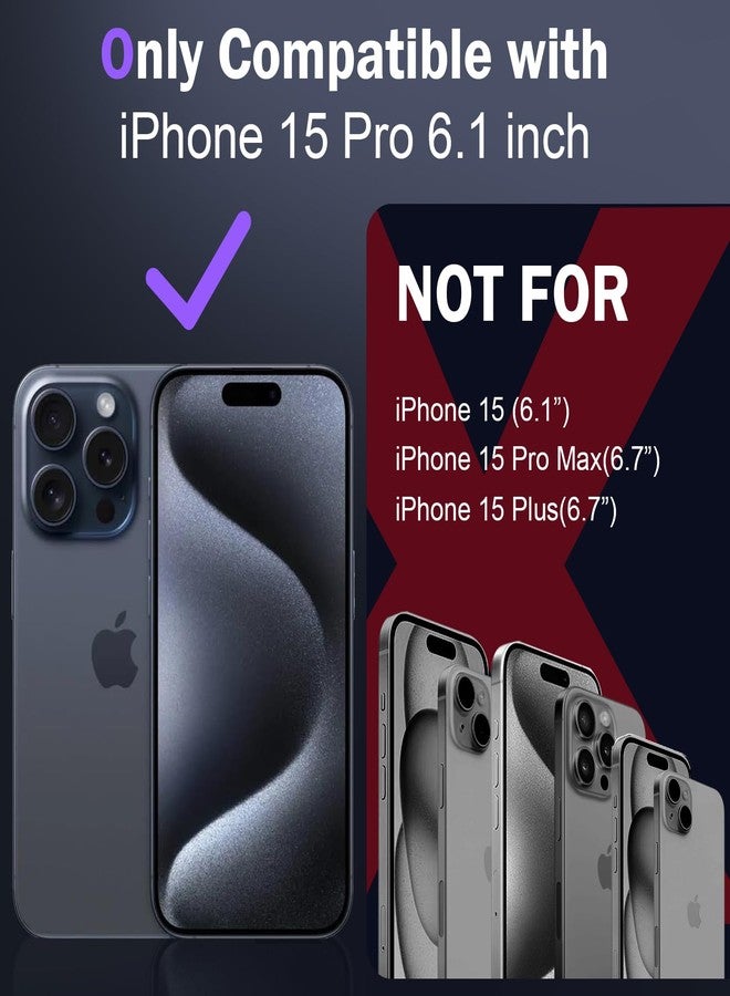DEERLAMN Case for iPhone 15 Pro with Slide Camera Cover+Screen Protector(1 Pack), Rotated Ring Kickstand Military Grade Shockproof Protective Cover 6.1 Inch-Red - Image 2
