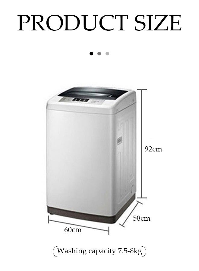 DUNISO Washing machine cover, silver plated Oxford cloth protective cover, top mounted washing machine cover, waterproof, dustproof, sunscreen, with adhesive buckle, suitable for pulsator washing machine,58 * 60 * 92CM,silver (L) - Image 2