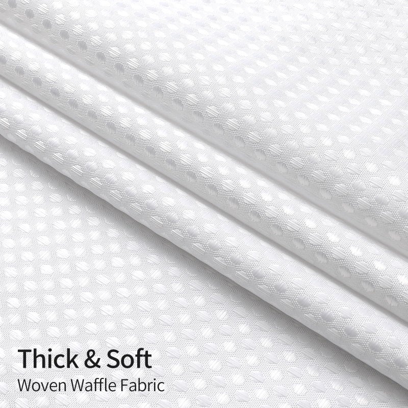 MitoVilla Extra Long 72x84 Shower Curtain Set with Snap-in Liner  White Waffle XL Heavyweight Fabric Cloth Shower Curtains for Modern Luxury Hotel Spa Bathroom Decor - Image 5