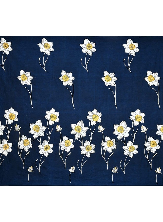 FRESH FROM LOOM Floral Microfiber Single Bedsheet for Single Bed | 1 Pillow Covers | Hypo-Allergenic Bedsheets/Bedcover Size 60x90 inch/Lilly Royal Blue - Image 3