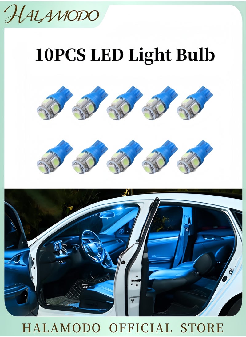HALAMODO 10PCS Car LED Bulb T10 LED Bulb 5SMD 5050 Chips Replacement Bulbs for Auto Interior Super Bright Bulb for Door Courtesy & License Plate & Dashboard  - Image 1