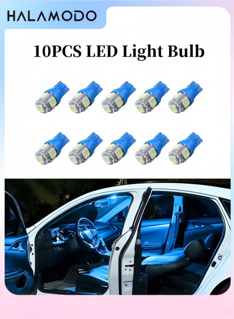 Halamodo 10PCS Car LED Bulb T10 LED Bulb 5SMD 5050 Chips Replacement Bulbs for Auto Interior Super Bright Bulb for Door Courtesy & License Plate & Dashboard - Image 1