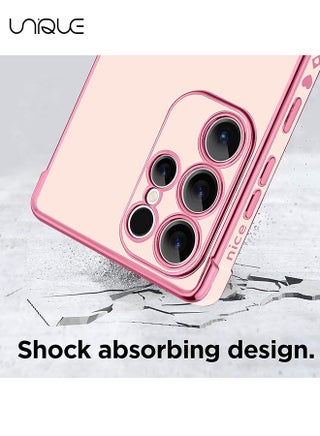 Compatible with Samsung Galaxy S25 Ultra Case - Love Heart Plating Electroplate Luxury Elegant Case Camera Protector Soft TPU Shockproof Protective Back Cover Samsung Galaxy S25 Ultra Case - Pink - view 2