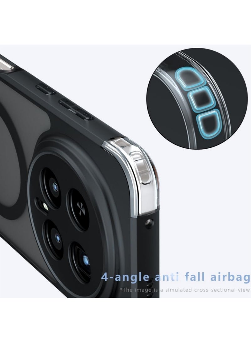 Adando Compatible with Honor Magic 8 Pro Magnetic Case with Frosted Back, Mag-Safe Compatible Shockproof Protective Cover (Black) - Image 3