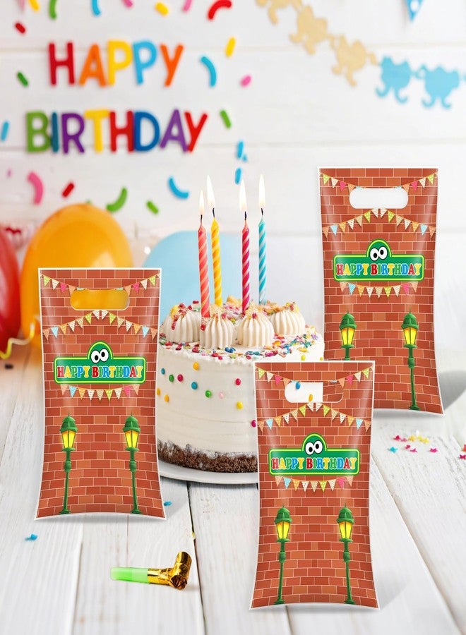 Reyoust 50Pcs Red Brick Wall Street Plastic Gift Bags with Handles Cartoon Street Happy Birthday Treat Candy Bags Red Animation Goodie Bag for Kids Boys Birthday Party Decorations - Image 5