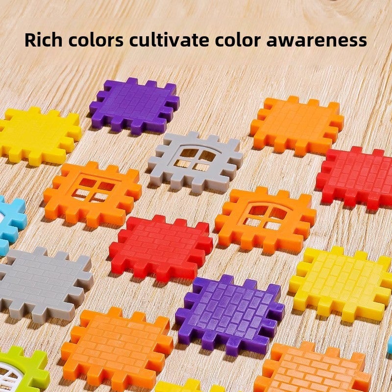 Children's building building blocks assembling toys educational large particle block wall window model puzzle 3-year-old 6-year-old female Boy(228 pieces of house building blocks) - Image 4