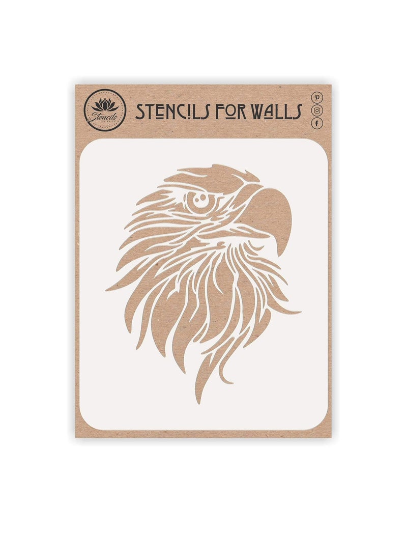 Usnyabni Eagle Head Stencil, 4.5 x 5.5 inch (S) - Decorative Bird Animal Wildlife Stencils by CRAFT KREATIVELY  - Image 2