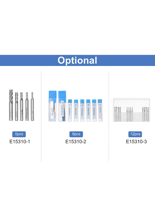 Generic - 5PCS 4-Flute End Mill Bits High Speed Steel Milling Cutter Router Bits Rotary Bits Tool Straight Shank 6mm-8mm Double Edged Cutting Engraving Bits - Image 1
