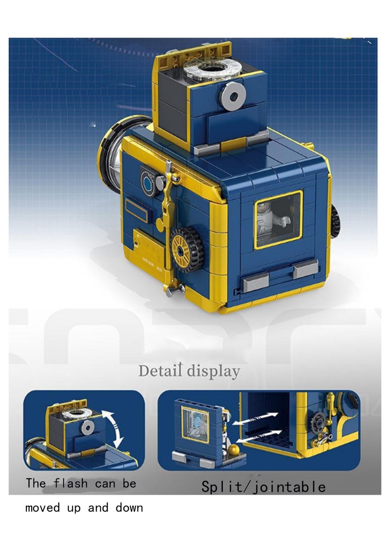 Loquat Blue Camera Model Set Building Blocks Creative Diy Simulation Collection Building Assembly Children'S Toys Home Decoration - Image 3