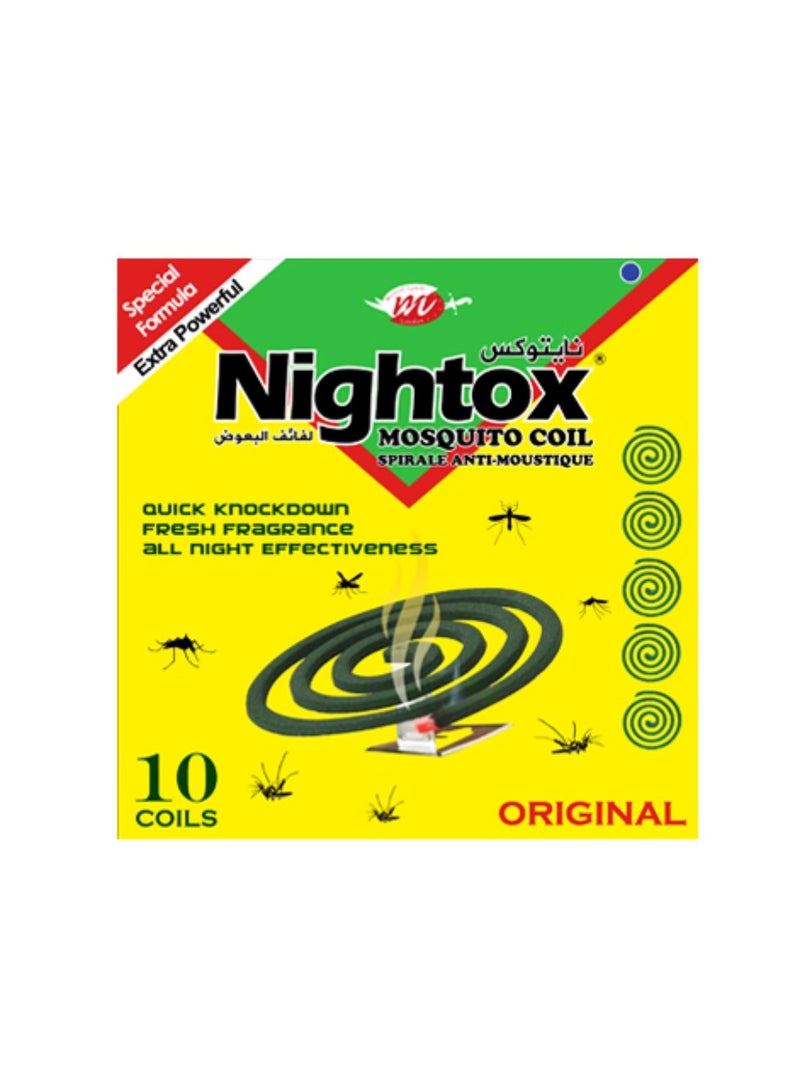 Nightox Mosquito Coil Yellow -  10 coils in 1 Box | Effective Mosquito Repellent for a Peaceful Night - Image 2