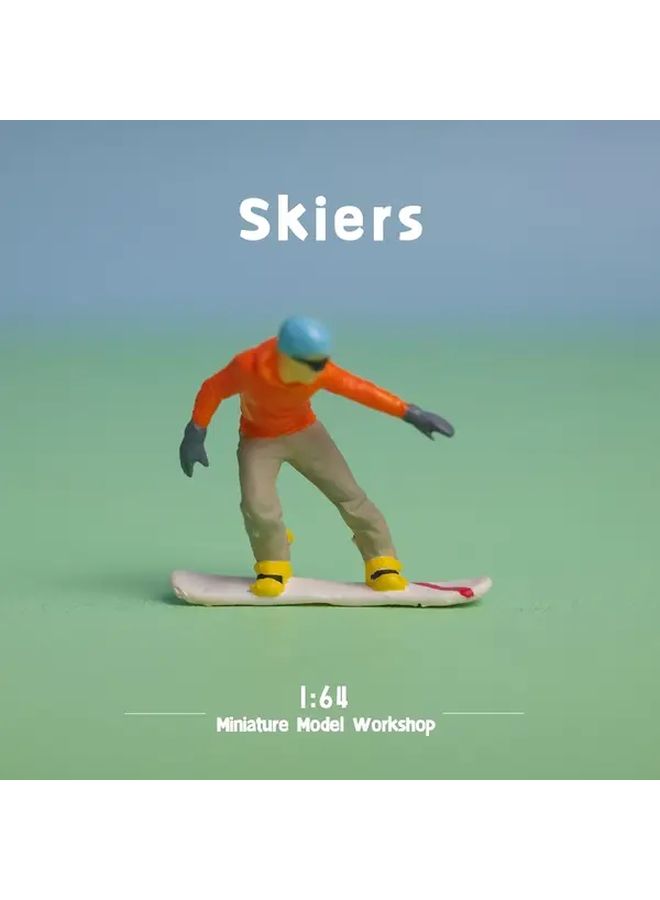 1 64 Miniature Skiers Model 640179 for DIY Landscapes Creative Scenes and Macro Photography - Image 1
