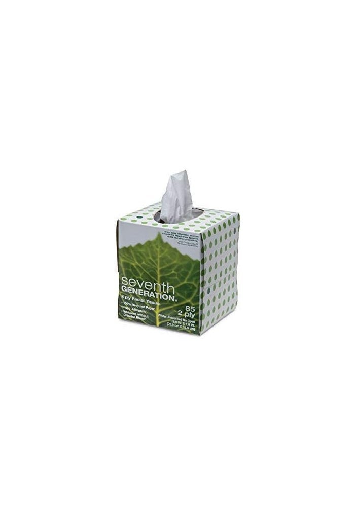 Seventh Generation Chlorine-Free 2-Ply Facial Tissue - 85 Sheets per Box (Pack of 6)
