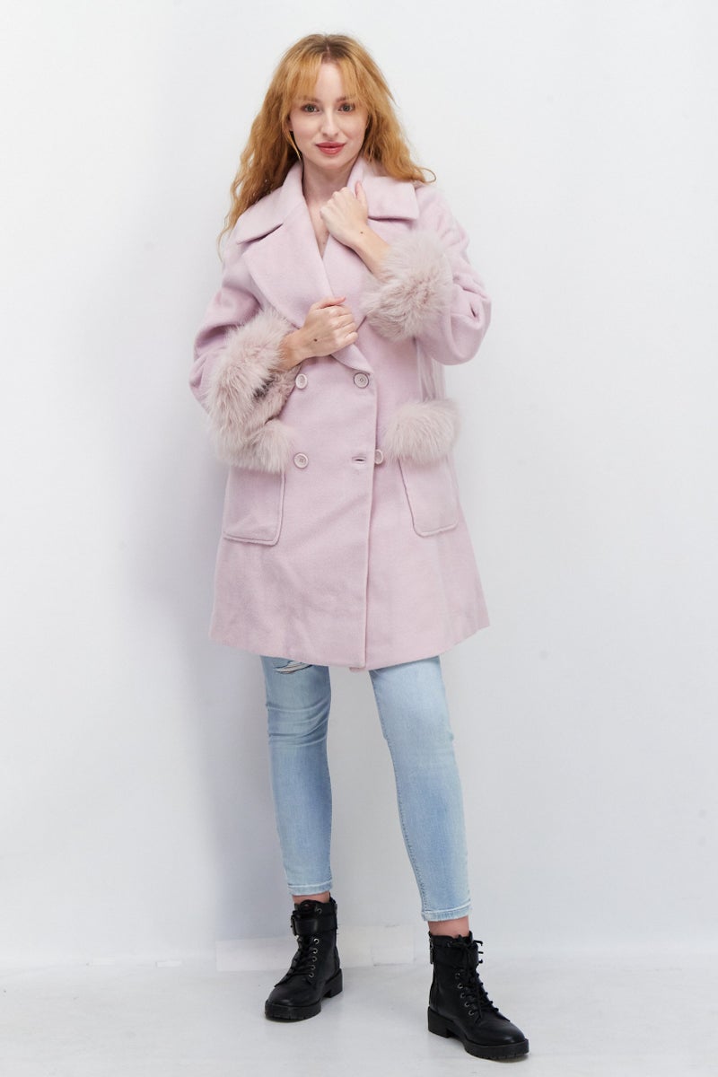 VERO MODA Women Regular Fit Textured Trench Coat, Pink  - Image 3