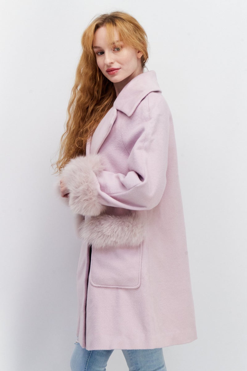 VERO MODA Women Regular Fit Textured Trench Coat, Pink  - Image 2