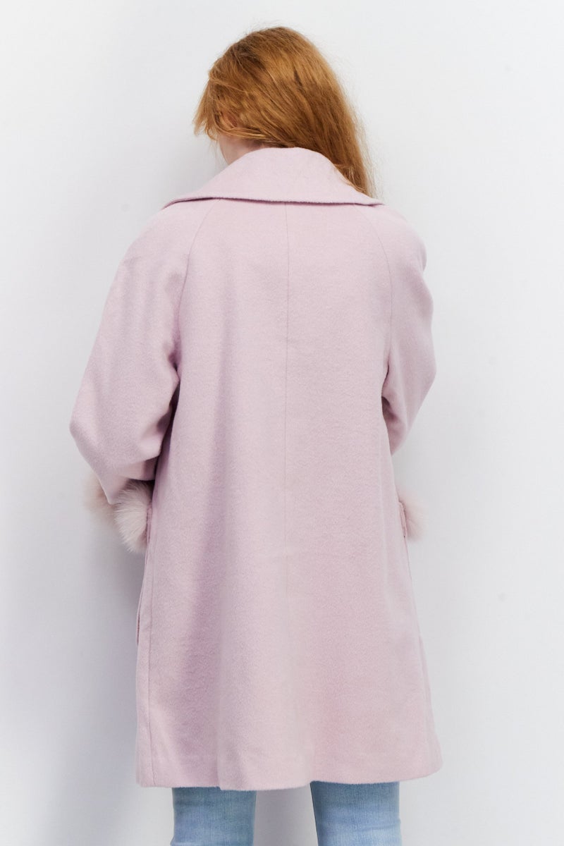 VERO MODA Women Regular Fit Textured Trench Coat, Pink  - Image 4