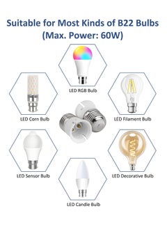 Lezonic E27 to B22 Socket Converter, Screw to Bayonet Bulb Socket Adapter, ES to BC Lamp Base Adapter, Max Wattage 60W, Voltage 0-250V, for LED, Incandescent, CFL Bulbs, 4 Pack  - Image 5