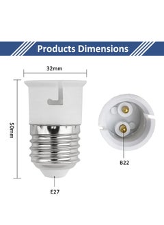 Lezonic E27 to B22 Socket Converter, Screw to Bayonet Bulb Socket Adapter, ES to BC Lamp Base Adapter, Max Wattage 60W, Voltage 0-250V, for LED, Incandescent, CFL Bulbs, 4 Pack  - Image 2
