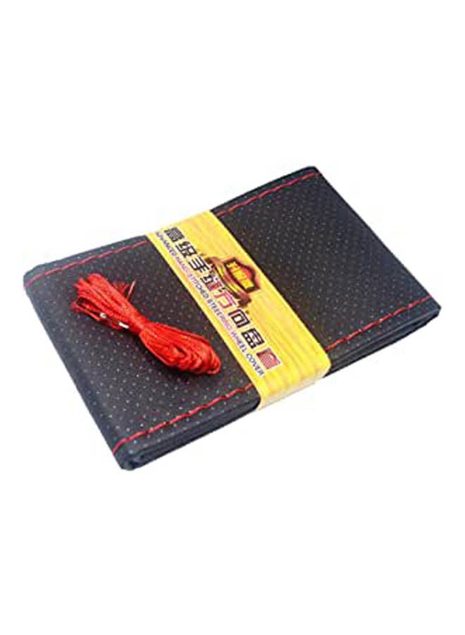 Diy Steering Wheel Covers Fiber Leather Braid On The Steering Wheel Of Car With Needle And Thread Interior Accessories