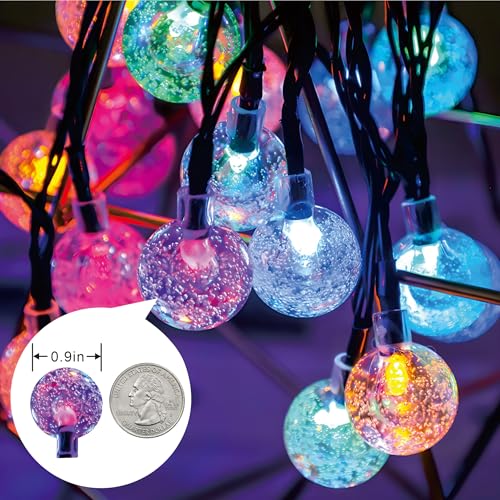 MINGGUANG Solar String Lights Outdoor Waterproof 2 Pack 120 LED 72FT Crystal Globe Lights with 8 Modes for Garden, Lawn, Gazebo, Porch Decor Outdoor Solar String Lights Patio Lights Multi Color - Image 4
