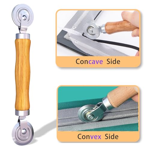 King&Charles Screen Repair Kit, King&Charles 4 in 1 Screen Roller Tools with Bearing & Removal Hook & Clips(8 pcs) & Spline(32 ft) and User Manual, for Install/Replace Door Window Mesh - Image 4