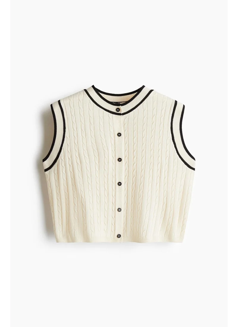 اتش اند ام Cable-knit button-front sweater vest