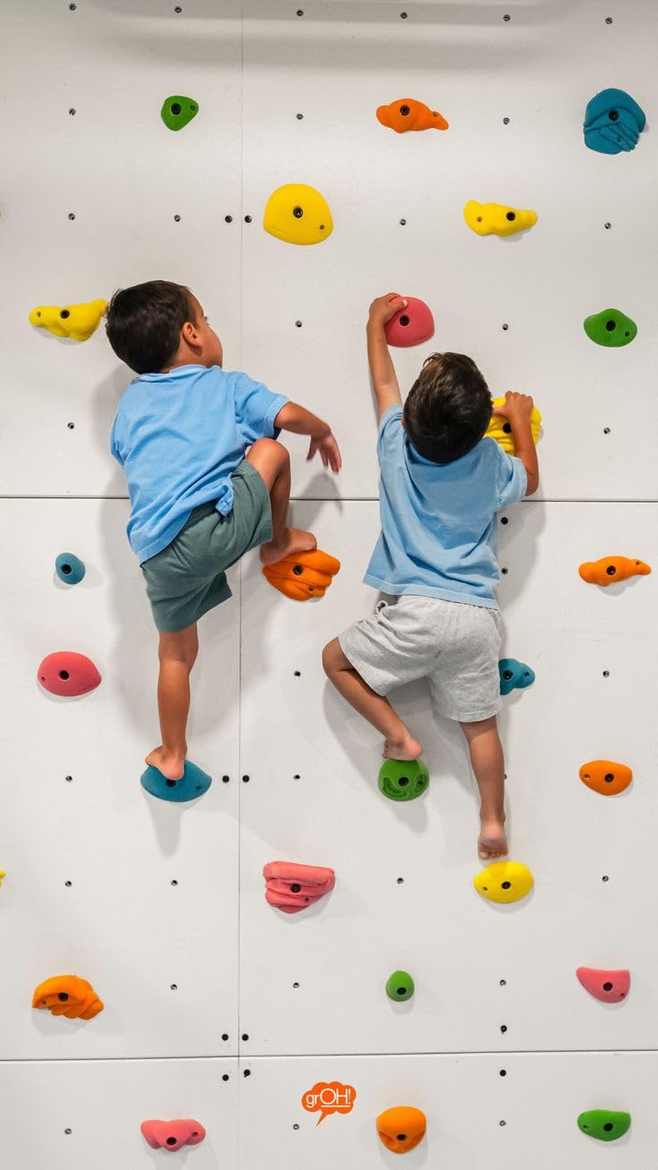 White Tech Rock Climbing Holds (12 Pack) for Kids, AdultI ndoor Outdoor Rock Climbing Holds for Kids, Premium Colourful Climbing Hold Set for Tree House/Gym/Home/Playground DIY Climbing Wall - Image 1