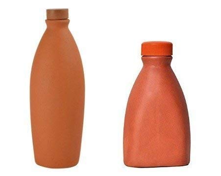 Art&craft زجاجة ماء صغيرة وكبيرة من الطين والفنون - Image 1
