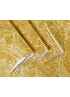 WISDOM ™ Countertop Peel And Stick Marble Contact Paper For Countertops Vinyl Waterproof Self Adhesive Countertop Contact Paper Marble Wallpaper (Yellow Marble Wallpaper 30X152Cm)  - Image 1