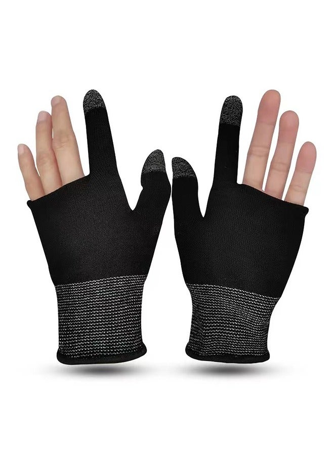 Ant E-Sports Gaming Gloves Finger Sleeves, Anti-Sweat Breathable Thumb Sleeves, Highly Sensitive Finger Covers Mobile Phone Games Accessories (Black)  - Image 1