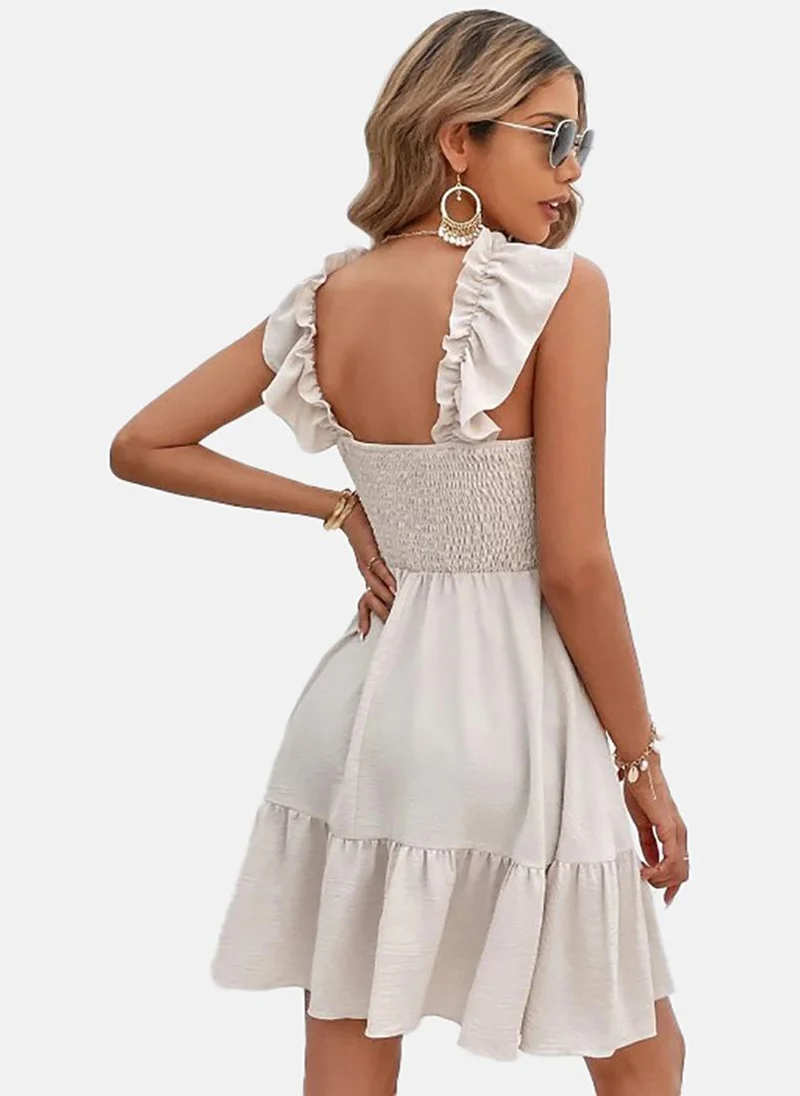 YUNIQEE Ruffle Strap Mini Dress
