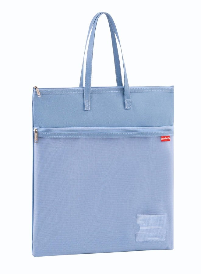 pendancy Mesh Zipper Pouch A4 Size, Large Double Pocket Waterproof File Bag with Handle, 11x13.8 in Foldable Document Storage for Puzzle Project/Cross Stitch/Travel/Office（Advanced Blue） - Image 1