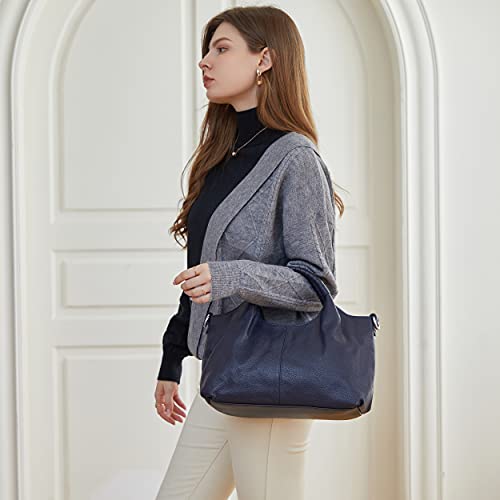 Iswee Leather Purse for Women - Shoulder Bag, Cross Body Satchel, Tote & Top Handle Bags (Violet) - Image 2