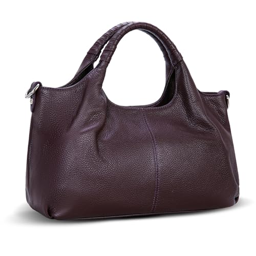Iswee Leather Purse for Women - Shoulder Bag, Cross Body Satchel, Tote & Top Handle Bags (Violet) - Image 1